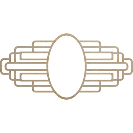 Ekena Millwork Elizabeth Wood Fretwork Pierced Medallion, 28"W x 14"H x 7 3/4"IW x 13 1/4"IH x 3/8"T, Hickory CMWP28X14X0375EBHI